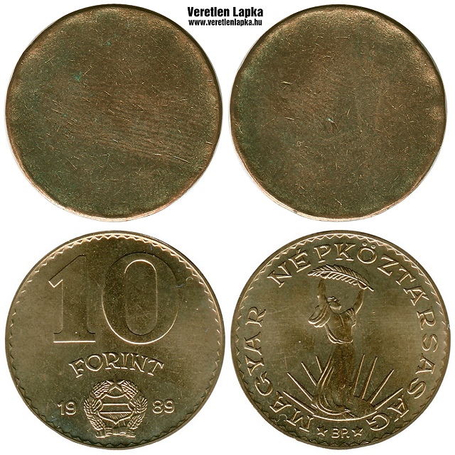 10 forint nyers lapka 1983 s 1989-es idszakbl.