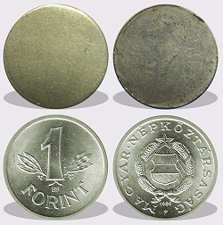 1 forint nyers lapka 1967 és 1989-es időszakból.