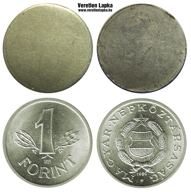 1 forint nyers lapka 1967 s 1989-es idszakbl.