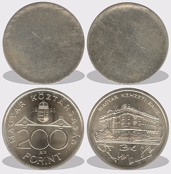 200 forint peremezett nyers lapka 1993 és 1998-as időszak között.
