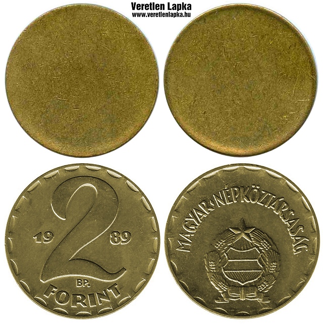2 forint nyers lapka 1970 s 1989-es idszakbl.