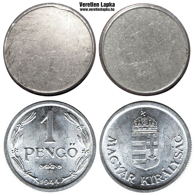 1 peng peremezett nyers lapka 1941 s az 1944 kztti idszakbl.