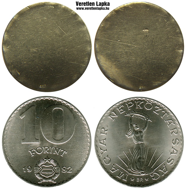 10 forint nyers lapka 1971 s 1982-es idszakbl.