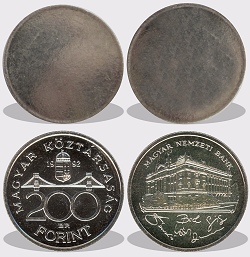 200 forint peremezett nyers lapka 1992-es vbl