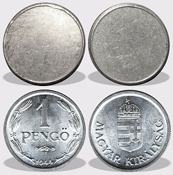 1 peng peremezett nyers lapka 1941 s az 1944 kztti idszakbl.